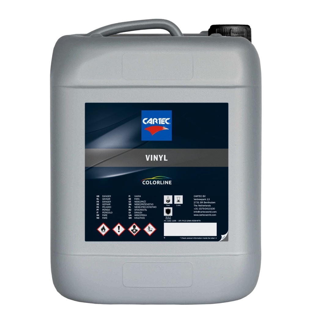 Cartec Colorline Vinyl - Dressing Plastiques extérieurs & pneus - Sans silicone